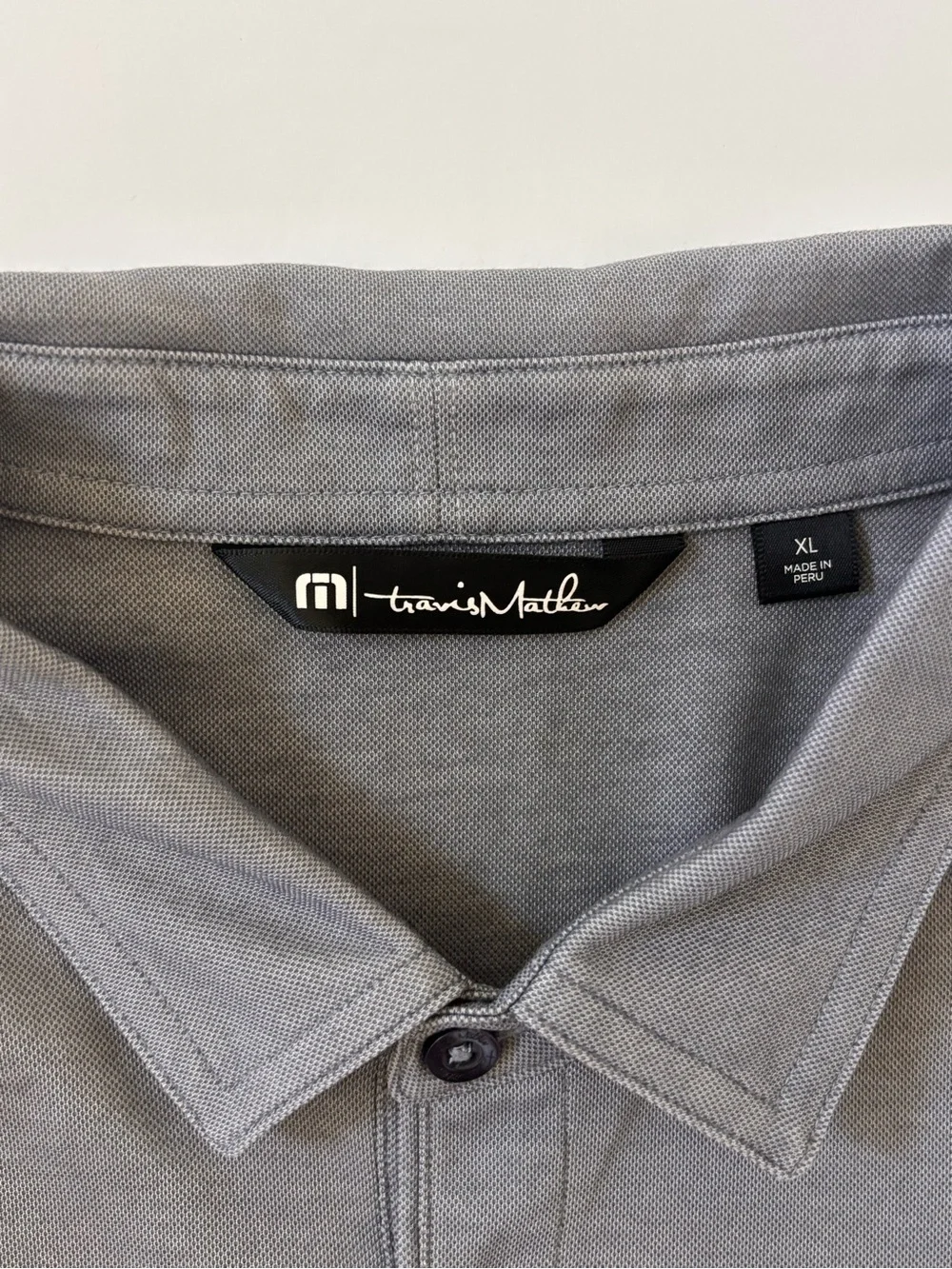 TravisMathew Men’s XL Gray Performance Golf Polo Shirt Short Sleeve